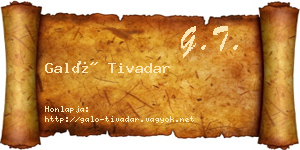 Galó Tivadar névjegykártya