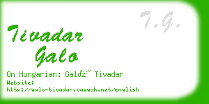 tivadar galo business card